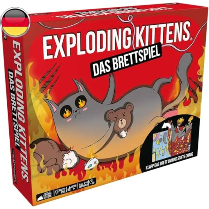 Exploding Kittens Exploding Kittens: Das Brettspiel, interaktives Partyspiel für 2-6 Spieler, ab 7 Jahren, 20 Minuten, Deutsch