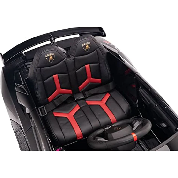 FINOOS Kinderauto Lambo Veneno 24V Elektroauto für Kinder 2-Sitzer, 4X4 Gummireifen, Ledersitz, mit 2,4 GHz Fernbedienung (Grau) – Bild 5