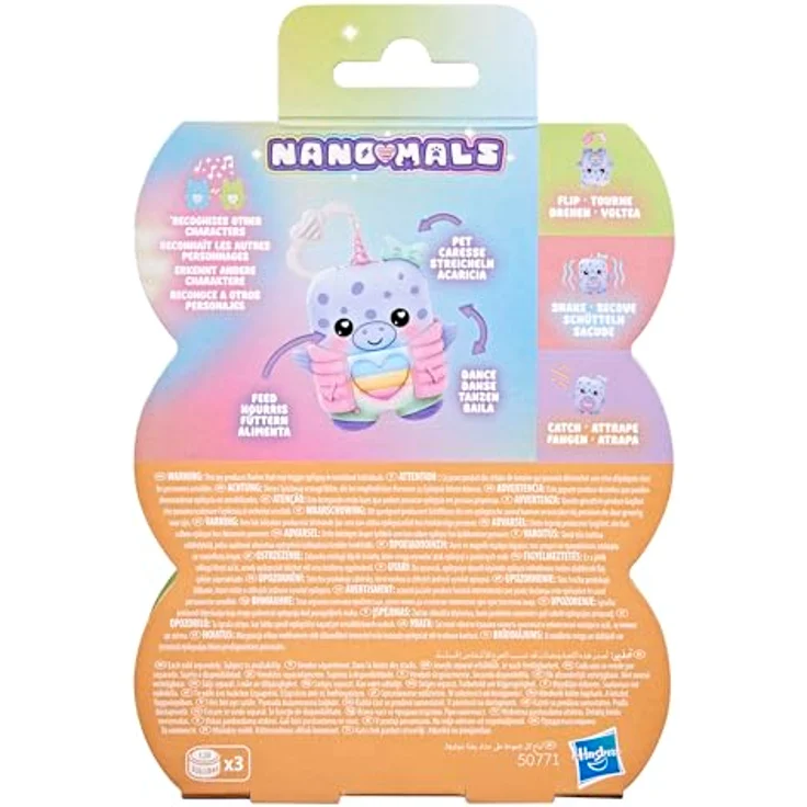 Nano-Mals Blubby der Narwal, elektronisches Fidget-Tierchen mit farbwechselnder Herzanzeige und ansteckbarem Outfit, blau – Bild 9