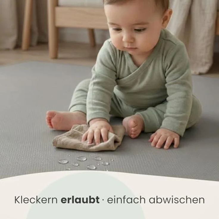 LittleTom Puzzlematte für Kinder – 18-teilig, 30x30 cm, TÜV-geprüfte Krabbelmatte in modernen Pastelltönen, beidseitig verwendbar, wasserfest und hautfreundlich – Bild 5