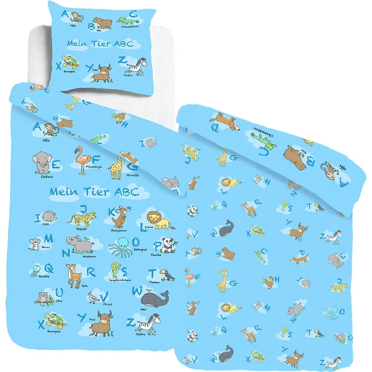 Mein Tier ABC Bettwäsche Digitaldruck ESPiCO Sleep and Dream 135 x 200 + 80 x 80 cm – Bild 2