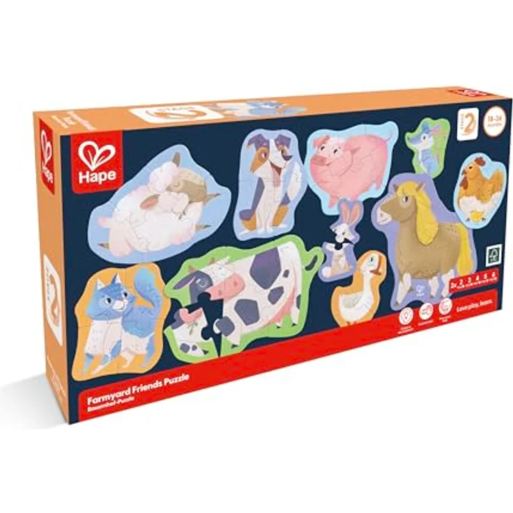 Hape E1648 Puzzle, Mehrfarbig - Bauernhof-Spaß für Kinder mit verschiedenen Schwierigkeitsgraden – Bild 4