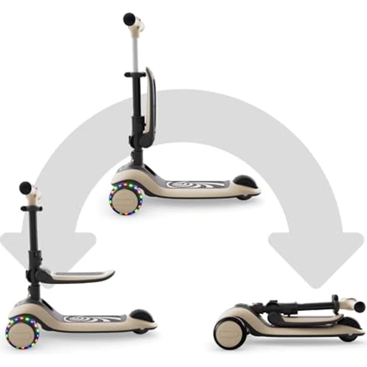 Kinderkraft HALLEY 2 – 2-in-1 Balance-Kinderroller mit Sitz, höhenverstellbar (25–33 cm), LED-Räder, klappbar, 4 Lenkerhöhen, Weiß – Bild 6