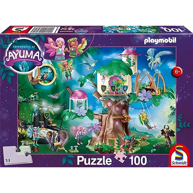 Schmidt Ayuma, Der magische Feenwald, 100-teiliges Kinderpuzzle, 36,1 x 24,3 cm, ab 6 Jahren – Bild 1