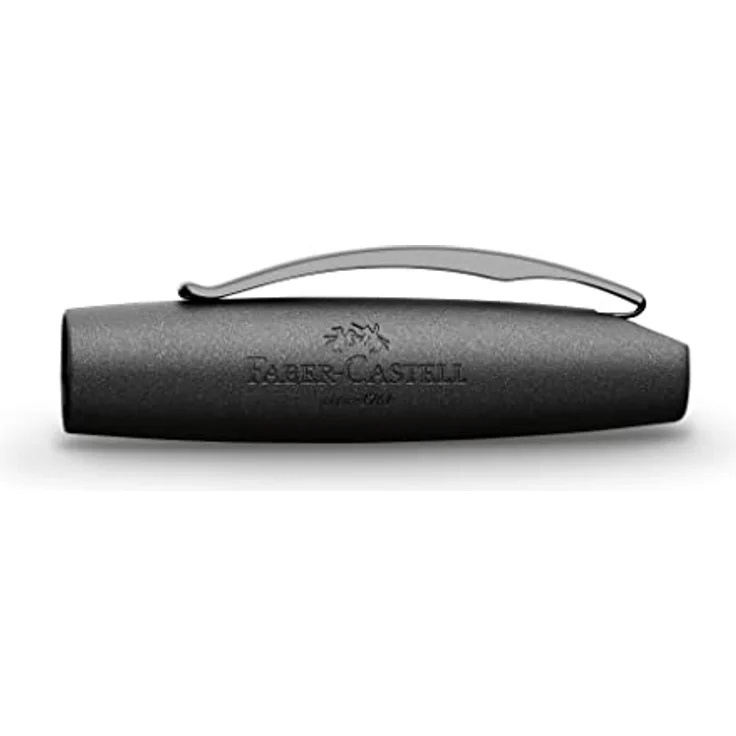 Faber-Castell Füllhalter Essentio Aluminium, EF Feder, schwarz, mit Metallclip und Kolbentankkonverter – Bild 3