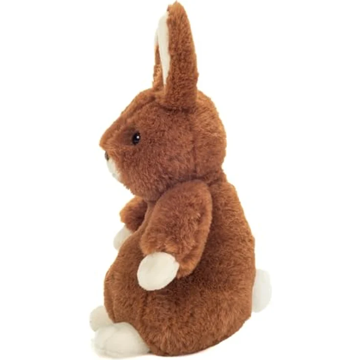Teddy Hermann Hase Luna, Plüschtier aus dunkelbraunem Plüsch, 20 cm groß mit langen Ohren – Bild 2