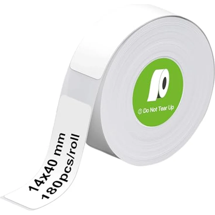 Olympia Etiketten Etikettenrolle Weiß 14x40mm, unbeschichtet, 180 Stück, passend für P22 Drucker – Bild 1