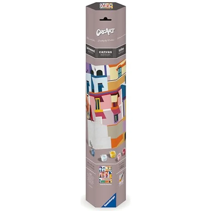 Ravensburger Malen nach Zahlen Ravensburger CreArt Leinwand: Farbenfrohe Häuser, Acrylfarben-Set auf Leinwand 30 x 40 cm – Bild 4