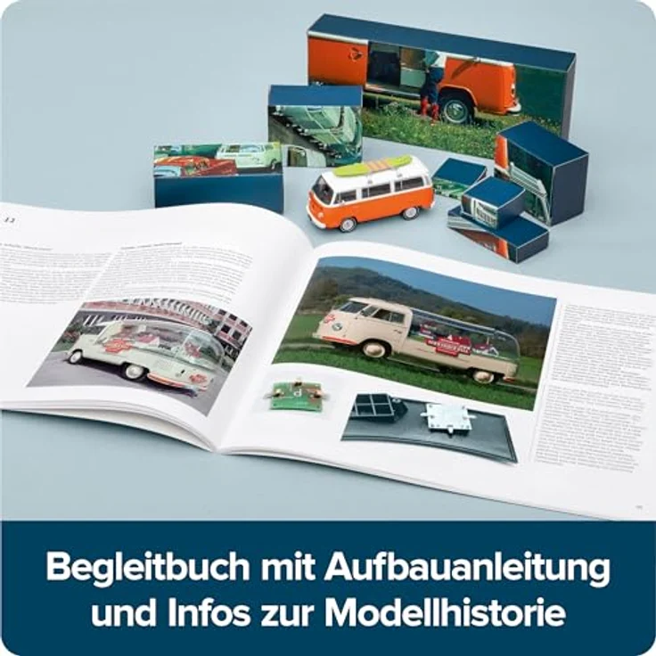 FRANZIS VW Bulli Advent Calendar inkl. Metall-Modellauto im Maßstab 1:43, Soundmodul mit original VW Bulli T2 Klang und großformatigem Begleitbuch – Bild 3