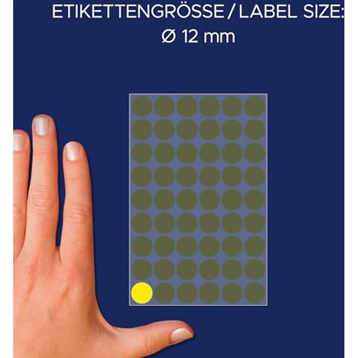 AVERY Zweckform Klebepunkte 3144, gelb, Ø 12,0 mm, 270 Stück, beschriftbar – Bild 3