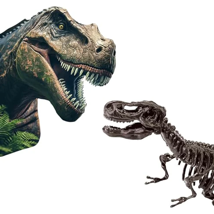 SES Creative 25092 Dino und Skelette ausgraben 2 in 1 - T-rex, Lehrreiches Ausgrabungsspielzeug für Kinder ab 5 Jahren mit Spielfigur und Werkzeugen – Bild 5