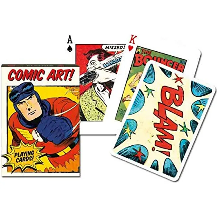 Piatnik 1616 - Kartenspiel "Vintage Comic Kunst", 55 Blatt