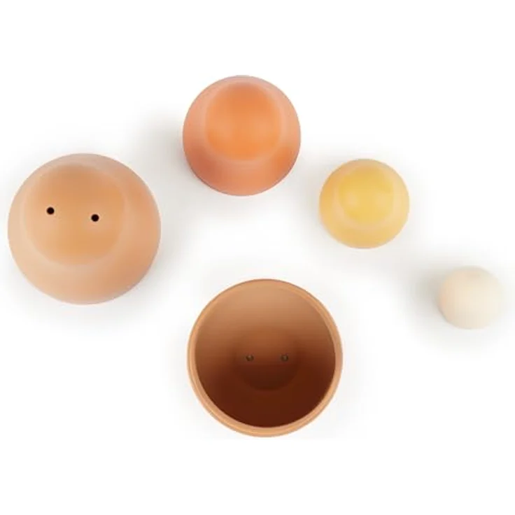 Bieco Silikon Matroschka für Kinder Chocolate Bliss | Badespielzeug Baby ab 1 Jahr | Montessori Spielzeug Baby | Babuschka Puppen badewannenspielzeug Baby Badespielzeug Silikon Spielzeug Baby – Bild 3