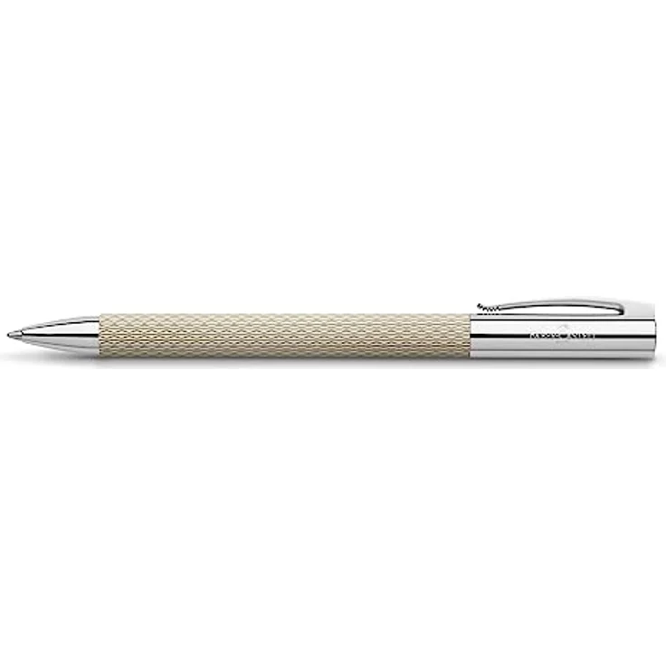 Faber-Castell Kugelschreiber Ambition, Drehkugelschreiber in Hellbraun mit guillochiertem Edelharzschaft und schwarzer Grossraummine, Strichbreite B – Bild 2