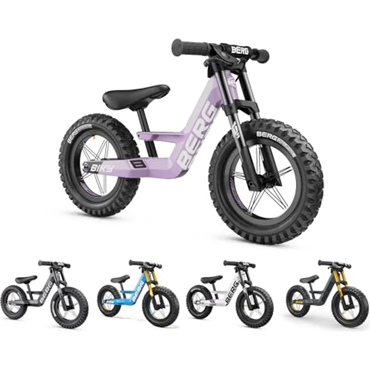 Berg Biky Cross Violett Laufrad mit Handbremse ab 2 Jahre, Luftreifen, Leichtes Magnesiumrahmen, Rutschfahrzeug 12 Zoll, Kinderfahrrad Jungen und Mädchen, Sattel höhenverstellbar… – Bild 1