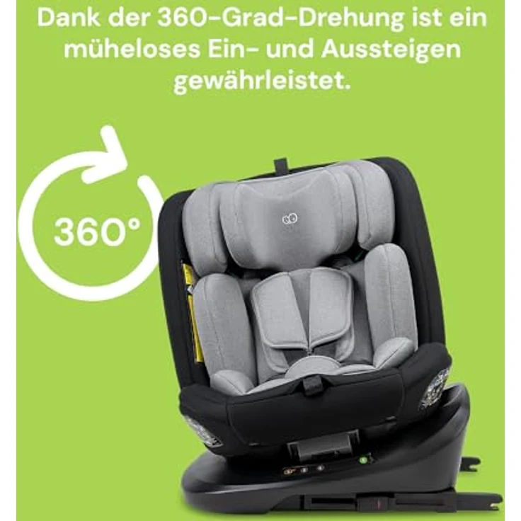 BooBoo Autokindersitz Safety Lissabon, 360° drehbarer Reboarder Kindersitz Isofix, ab Geburt, 40-150 cm, Baby Autositz – Bild 5