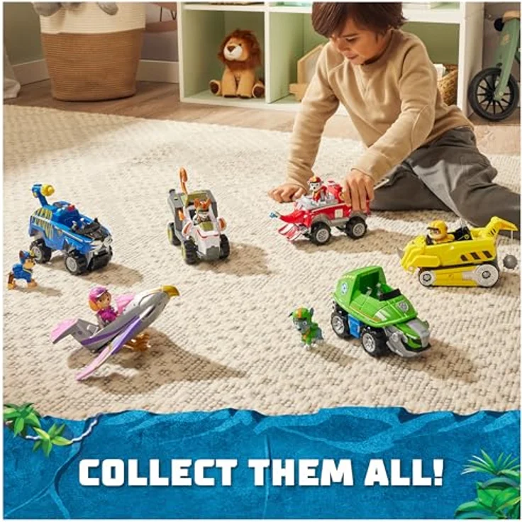 Spin Master Paw Patrol Spielzeug-Auto Jungle Pups, Marshall Offroad-Fahrzeug mit  ausklappbarer Rettungsleiter und Lichtleiste – Bild 6