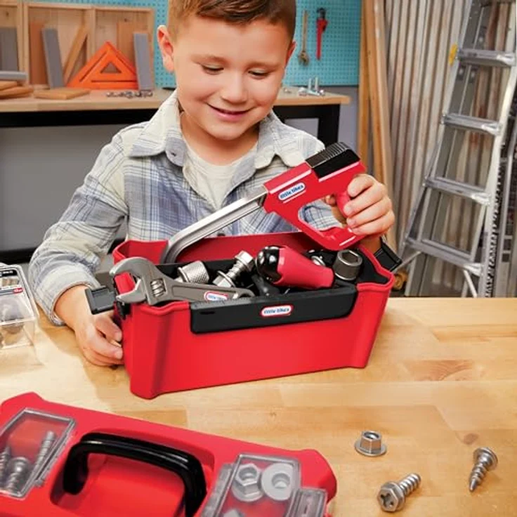 Little Tikes® Creative Construction Werkzeugkasten-Set, 7-teiliges Kinder-Werkzeug-Set mit realistischen Werkzeugen und Bauanleitung – Bild 2