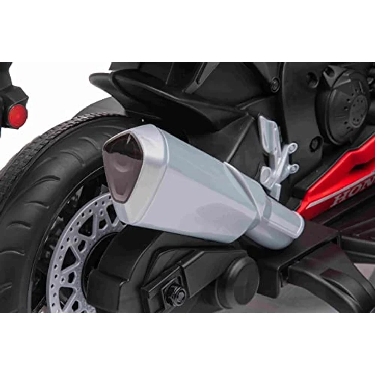Beneo Kinder-Elektromotorrad HONDA CBR 1000RR, lizenziert, 12V-Batterie, Kunstledersitz, Kunststoffräder, 30W-Motor, LED-Beleuchtung, solider Rahmen, Hilfsräder, rot – Bild 9