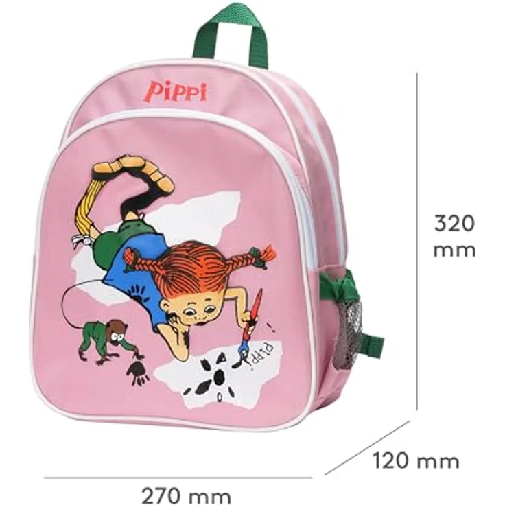 Pippi Langstrumpf Reisetasche, rosa Rucksack für Kinder, mit geräumigem Hauptfach und Sicherheitsfunktionen, geeignet für Alter 3+ – Bild 4