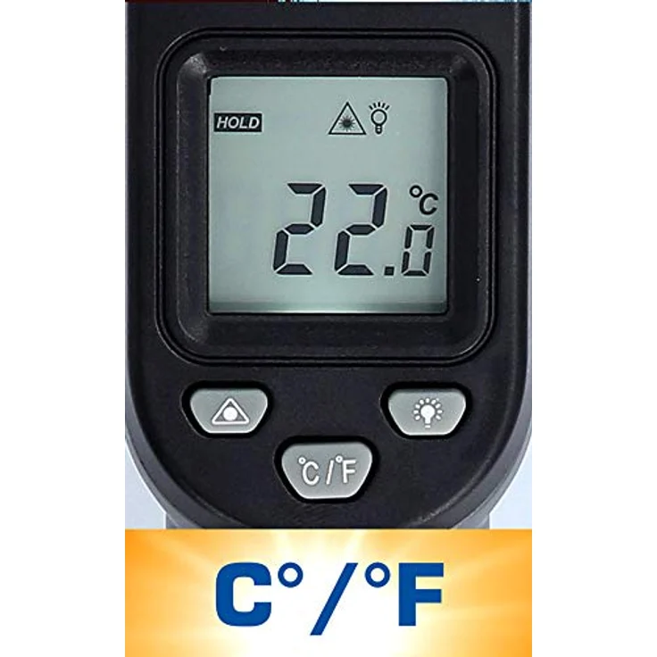 Brilliant Tools Infrarot-Thermometer BT521030, Temperaturbereich -50° bis 500°C, berührungslos mit Laser, inkl. 2 x AAA Batterien – Bild 8