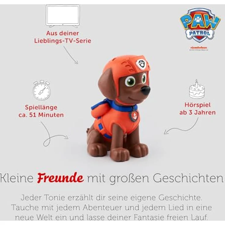 tonies Hörfiguren für Toniebox, PAW Patrol – Zuma, Hörspiel mit 4 Geschichten für Kinder ab 3 Jahren, Spielzeit ca. 51 Minuten – Bild 4