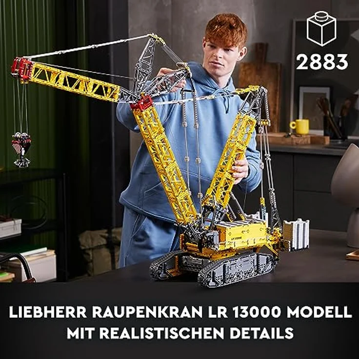 LEGO 42146 Technic Liebherr LR 13000 Raupenkran Set, Baue das ultimative ferngesteuerte Baufahrzeug-Modell mit Control+ App, mit Windensystem und Wippausleger, großer Modellbausatz für Erwachsene – Bild 2