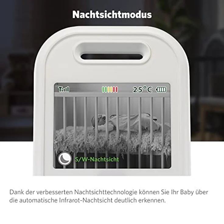 LeapFrog LF2513 Babyphone mit Kamera, Schwenk- und Neige Video Baby Monitor, 2.8 Inch Display, Nachtsicht, 300 m große Reichweite,12H Lange Akkulaufzeit Babyphone,Beruhigende Schlaflieder – Bild 10