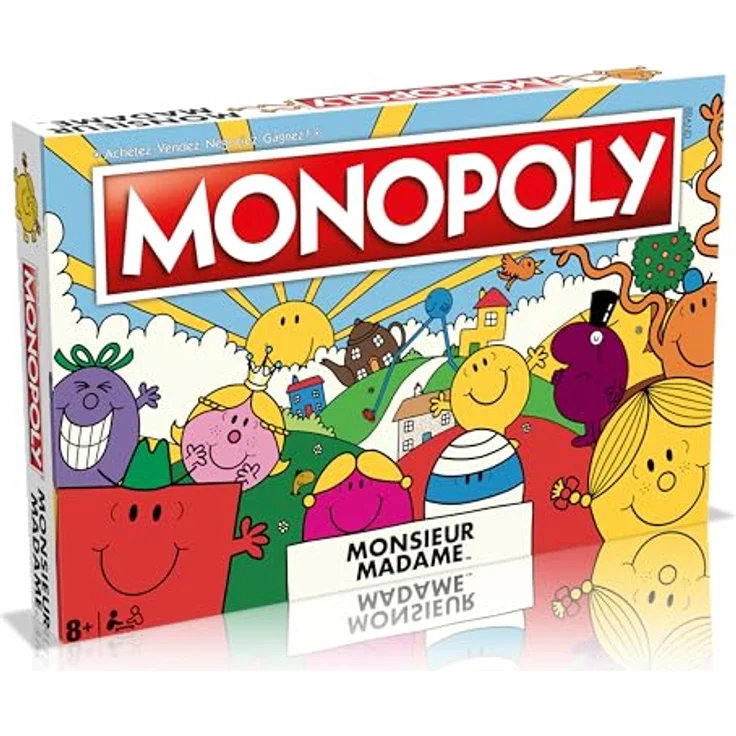 Winning Moves Monopoly Monsieur Madame, Gesellschaftsspiel in französischer Version für 2 bis 6 Spieler, mit ikonischen Charakteren aus der Kindheit – Bild 2