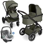 circle by ABC Design 3in1 Kinderwagen-Set S Three, inkl. Babywanne, Sportsitz, Babyschale Tulip Pearl & Adapter - Wheat, mit UV-Schutz 50+, i-Size zertifiziert