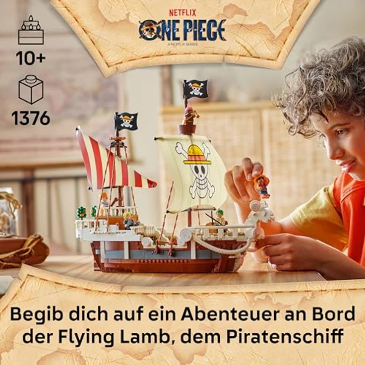 LEGO ONE PIECE Piratenschiff Flying Lamb (Going Merry) - Spielset mit 5 Minifiguren, inkl. Ruffy, Zoro & Nami, für Kinder ab 10 Jahren - 75639 – Bild 2