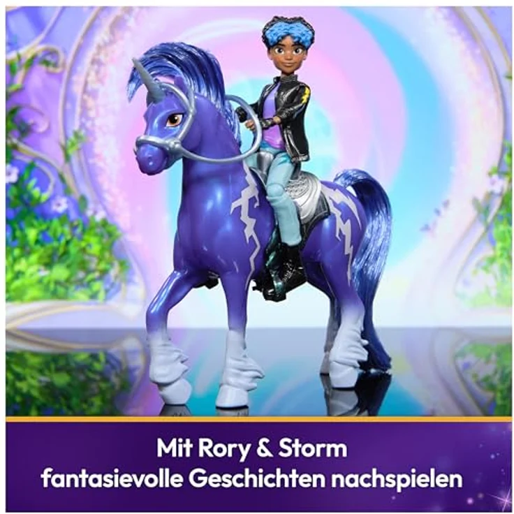 Spin Master Anziehpuppe Unicorn Academy - Rory & Einhorn Storm, mit beweglichen Gelenken und echter Mähne – Bild 5