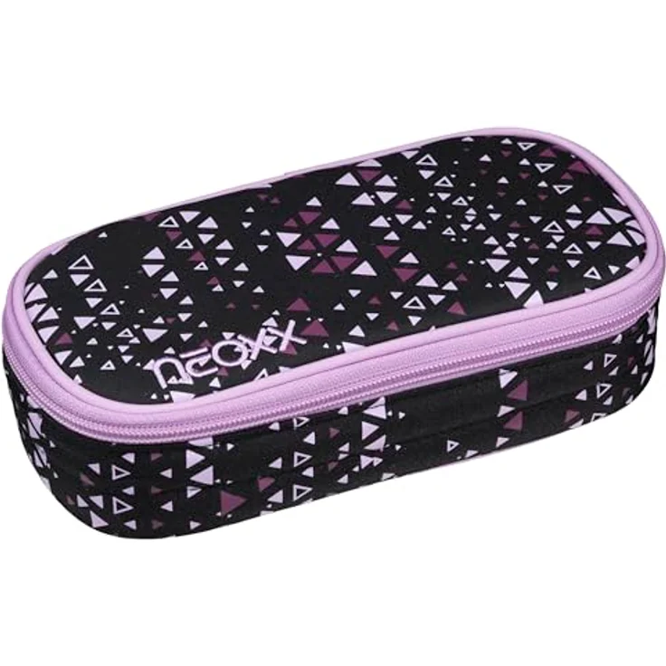 neoxx Jump Schlamperbox Purple Crush, aus 100% recycelten PET-Flaschen, Hauptfach mit Reißverschluss, 10 Stifteschlaufen, Sichtfenster, ideal für Schulbedarf und kreative Ordnung – Bild 1