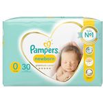 Pampers Premium Care Size 0, Einwegwindeln für Neugeborene bis 3kg, 30 Stück, mit schneller Absorption und atmungsaktivem Material