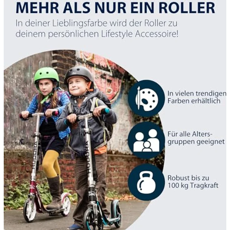 HUDORA BigWheel® 205, Stars "Exklusiv Edition", stabiler Aluminium-Scooter, höhenverstellbar und zusammenklappbar, für Kinder und Erwachsene bis 100 kg – Bild 7