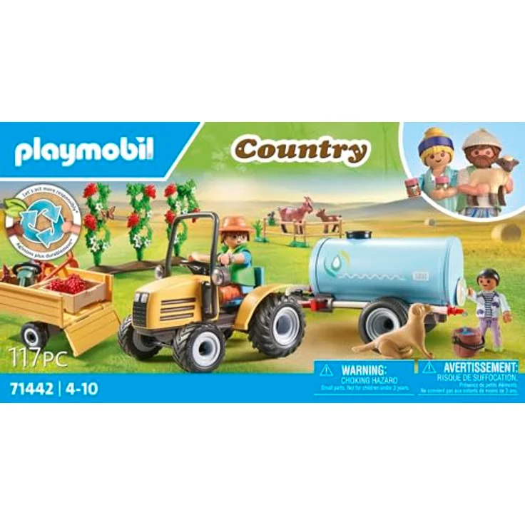 Playmobil® Traktor mit Anhänger und Wassertank (71442), Country Konstruktions-Spielset, (117 St), teilweise aus recyceltem Material, Made in Germany – Bild 4