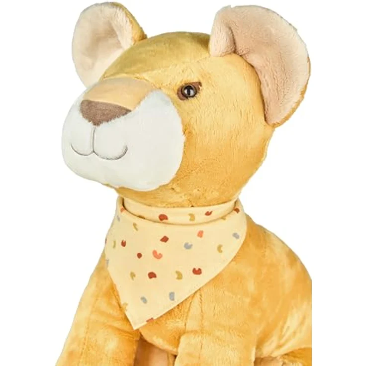 Sterntaler XXL Kuscheltier LÖWE Leo, Mattgelb, aus weichem Stoff mit Musselinschal, extra groß – Bild 4