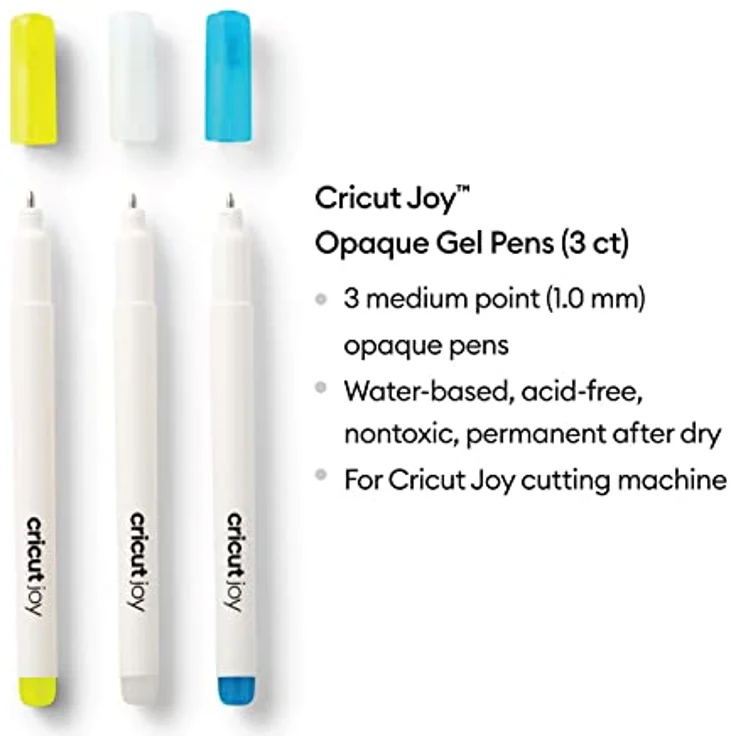 Cricut Joy Opaque Gel Pen Set | White, Blue, Yellow | Medium Point 1.0mm | 3-pack | For use with Joy – Bild 3