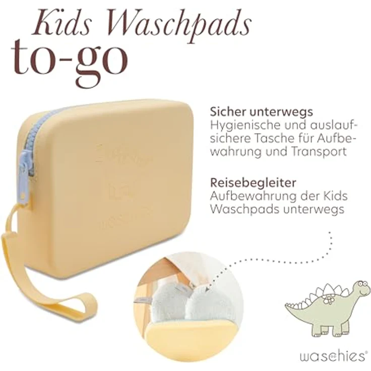 waschies Waschies Bag, Wasserabweisend und Elastisch, Aufbewahrung für Babys & Kinder, Pastel Blue, 19 x 12,5 x 4 cm – Bild 3