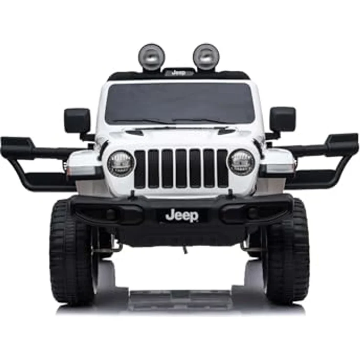 Beneo RIRICAR Elektroauto für Kinder Jeep Wrangler 12V, Weiß, 2-Sitzer mit 2,4-GHz-Fernbedienung, Bluetooth-Radio, Lithium-Akku, EVA-Räder, für Kinder 3-8 Jahre – Bild 6