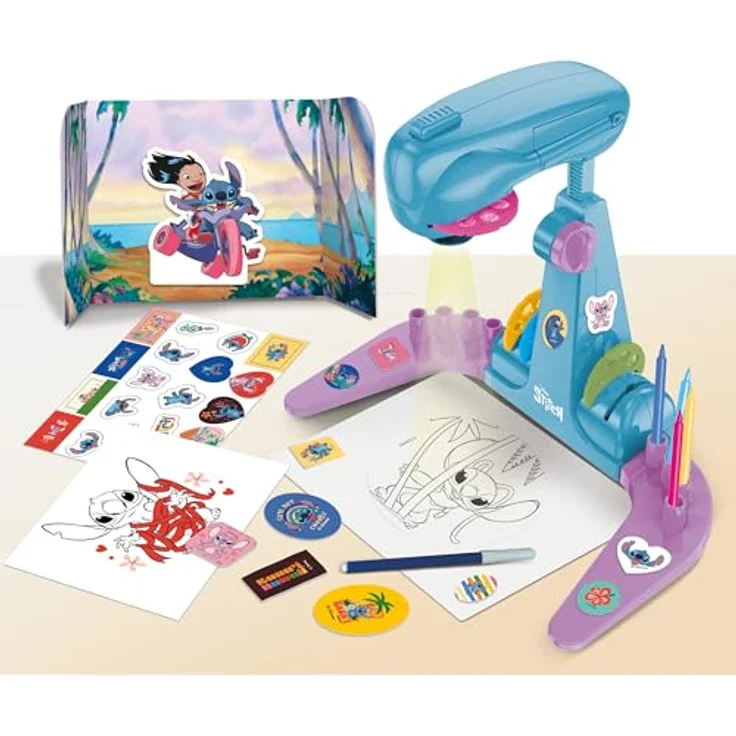 Lisciani Stitch Projector Drawing School, Lernspiel mit LED-Projektor für kreative Zeichnungen und Themenabenteuer – Bild 2