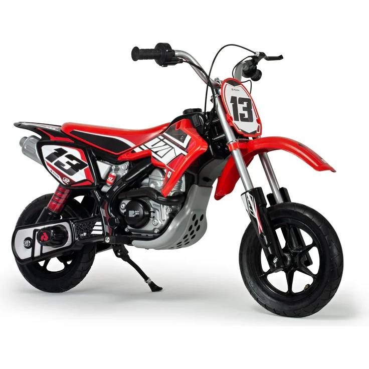 INJUSA Moto Cross Red Fighter, Elektromotorrad für Kinder (6-10 Jahre), 24V mit realistischer Beschleunigung und stabilen Fahreigenschaften, rot
