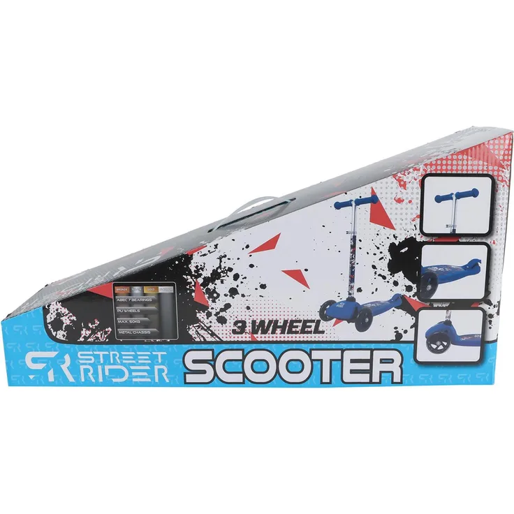 Street Rider 3-Wheel Scooter, verstellbares Lenkrad, Blau, für Kinder ab 3 Jahren, max. 50 kg