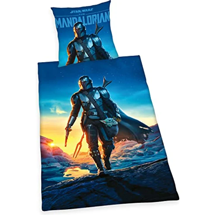 Star Wars Wende Bettwäsche Set The Mandalorian 2 tlg. 135 x 200 cm 80 x 80cm - Preisvergleich – Bild 2