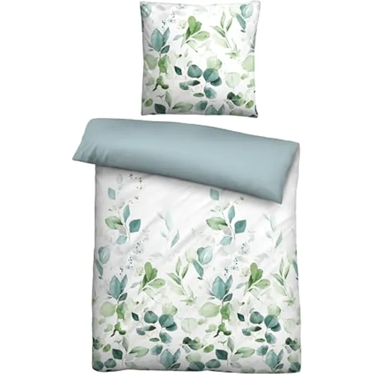 biberna 0474492 Tencel Bettwäsche FLORAL aqua, 100% Lyocell, nachhaltig und langlebig