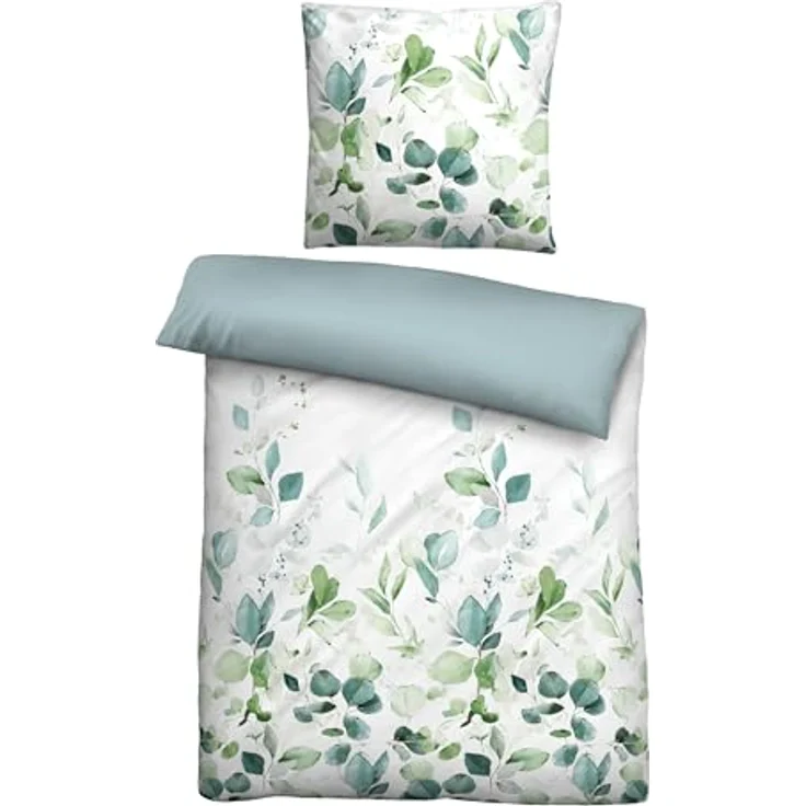 biberna 0474492 Tencel Bettwäsche FLORAL aqua, 100% Lyocell, nachhaltig und langlebig – Bild 1