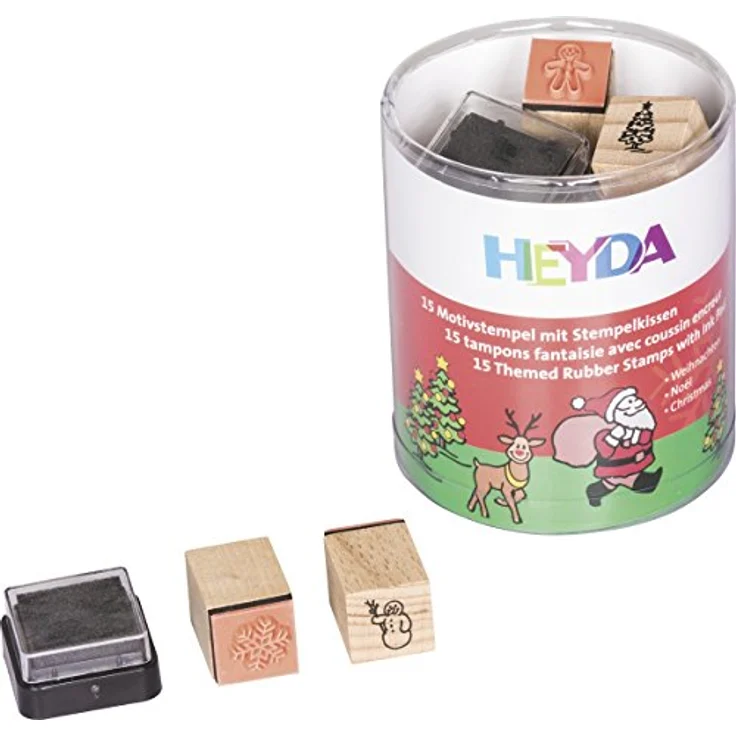 Heyda Heyda 204888480 Stempel-Dose (Weihnachten) Motivgröße: ca. 1,5 x 1,5 cm – Bild 2