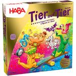 Haba Tier auf Tier Deluxe, Brettspiel mit wackeligen Tierpyramiden für Geschicklichkeitsspieler