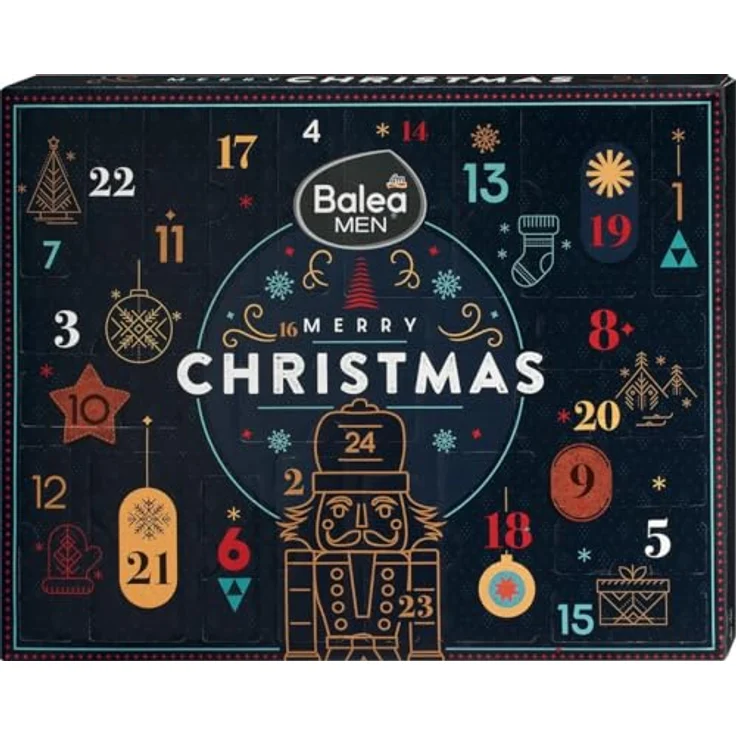 Balea MEN Adventskalender 2024 "Merry Christmas" für Männer - Enthält 24 pflegende Überraschungen für Gesicht, Körper und Haar – Bild 1