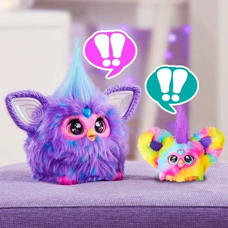 Hasbro Furby Furblet Electric Rave, Mini- elektronisches Kuscheltier mit Regenbogenfell und über 45 Sounds, für Kinder ab 6 Jahren – Bild 6